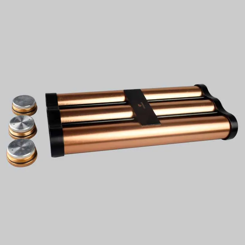 COHIBA Золотой металлический держатель для сигар путешествий 3 трубки Humidor с