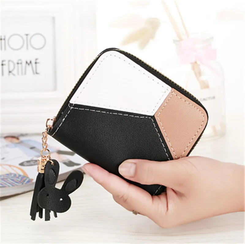

Geometric Lady Fashion Clutch Pink Pocket Purse Ptgirl Card Holder Patchwork Women Wallet