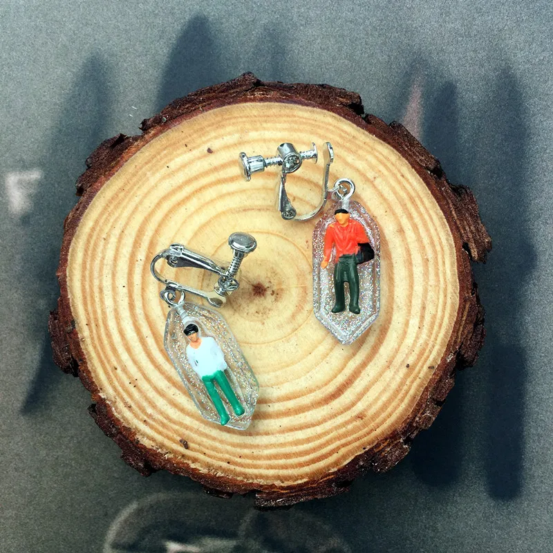 Креативные городские мини социальные человеческие серьги забавные мультяшные