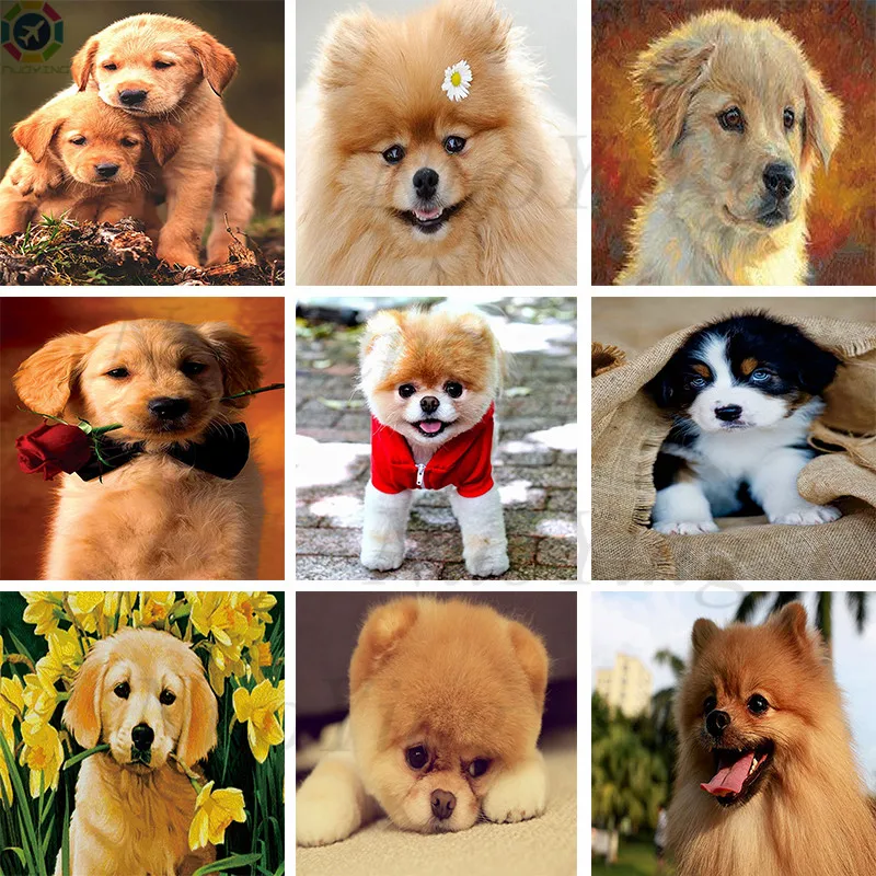 Различные милые с принтом в виде собаки Серии 5d Сделай Сам алмазная живопись