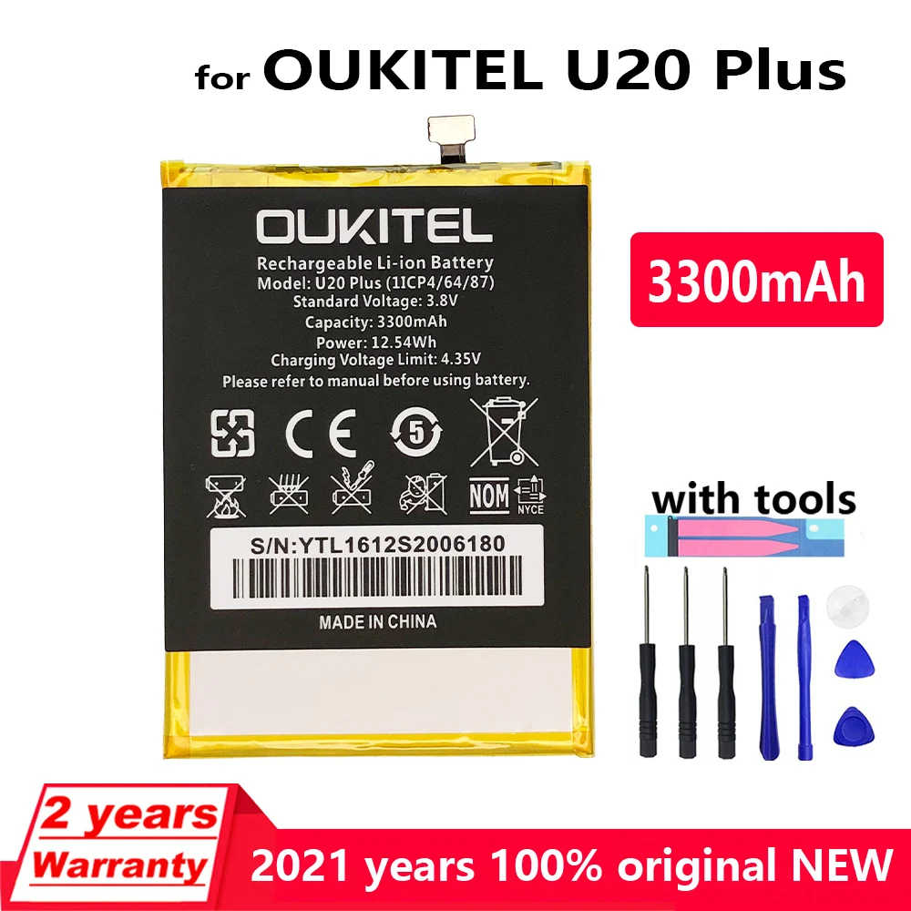 

New Original 3300mAh Phone Battery For OUKITEL U20 PLUS High Quality Replacement Batteries With Free Tools+Tracking number