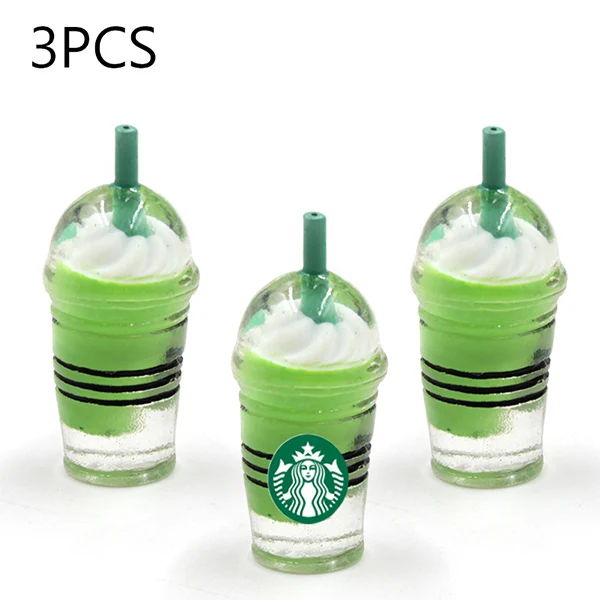3PCS Green Кофейная кружка с ремнем для слизи дополнение украшения из смолы наполнитель все продукты мороженое Полимерная глина клейкие аксессуары набор игрушек для детей - Цвет: 3PCS Green