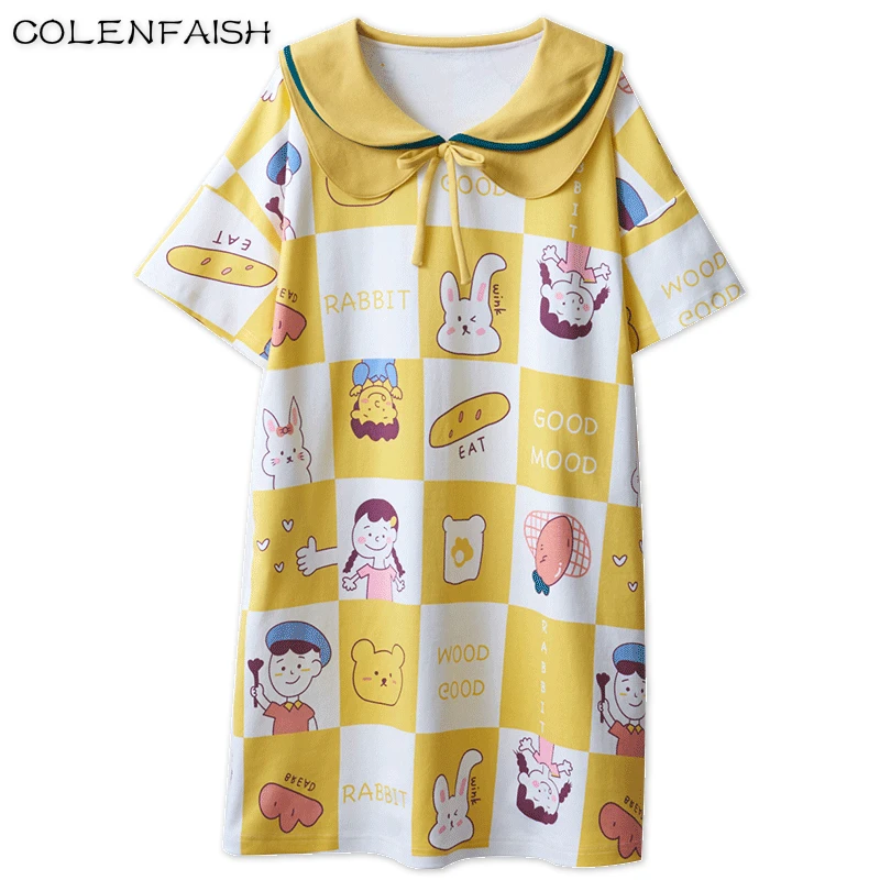 Горячая Распродажа хлопковая одежда для сна женская ночная рубашка с героями