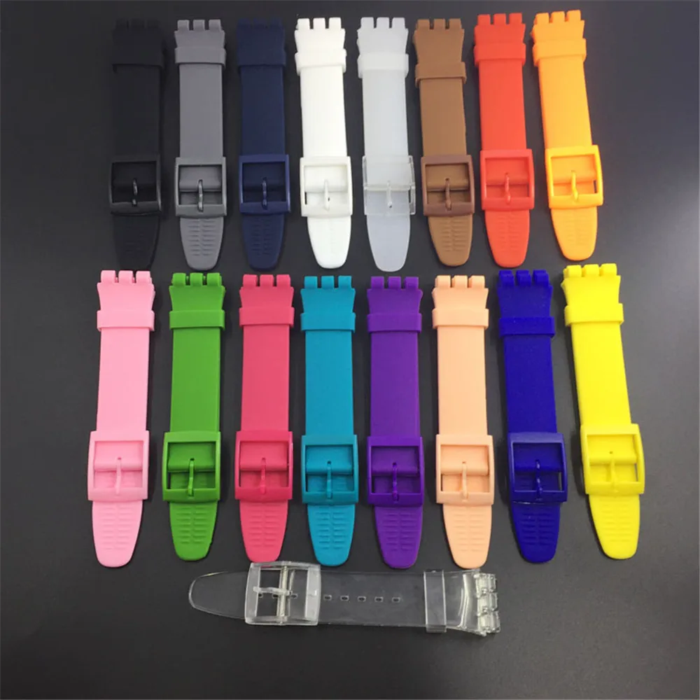 

Ремешок силиконовый для часы Swatch Band, мягкий резиновый сменный Браслет для наручных часов, аксессуары для SWATCH, 16 мм 17 мм 19 мм 20 мм