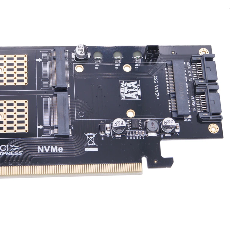 адаптер m2 nvme ssd ngff на pcie 30 x16 ключ m b msata pci express 30 м