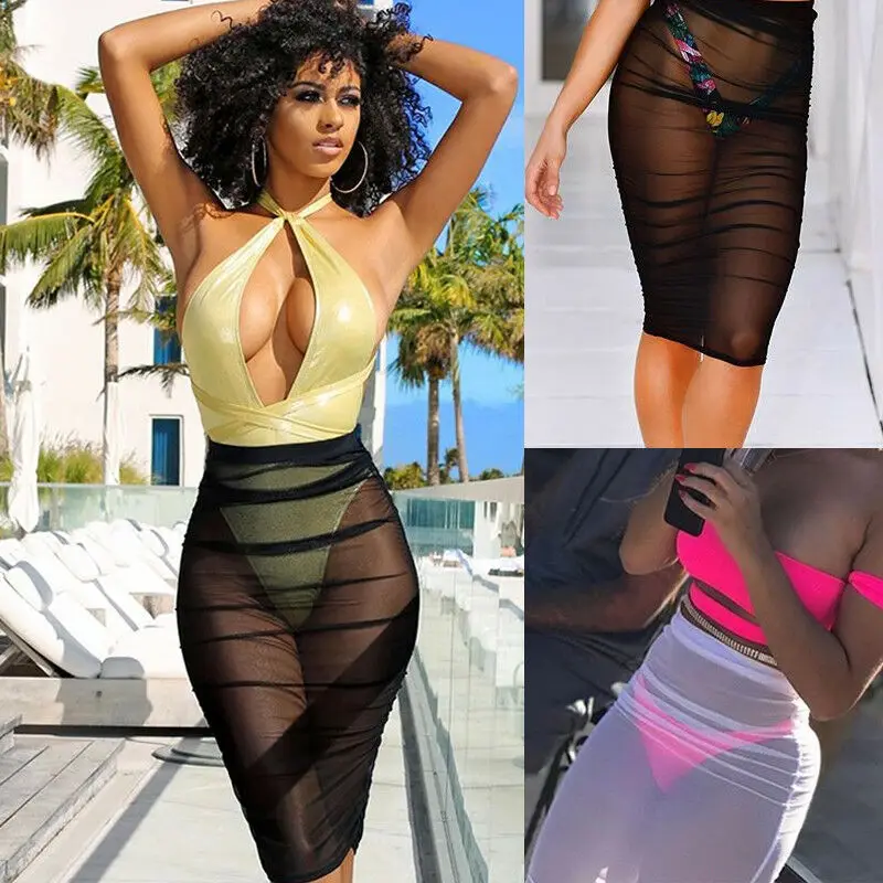 Модные Для женщин Женские однотонные сетчатые прозрачные Пышное Лебедь