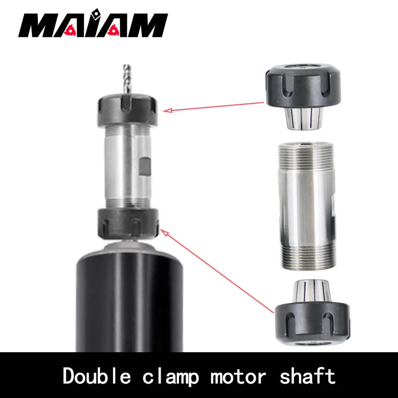 

ER11 ER16 ER20 ER20 ER25 ER32 Tool Holder DIY Motor Shaft Column Spindle Double Chuck Motor Shaft ER Collet Engraving Machine