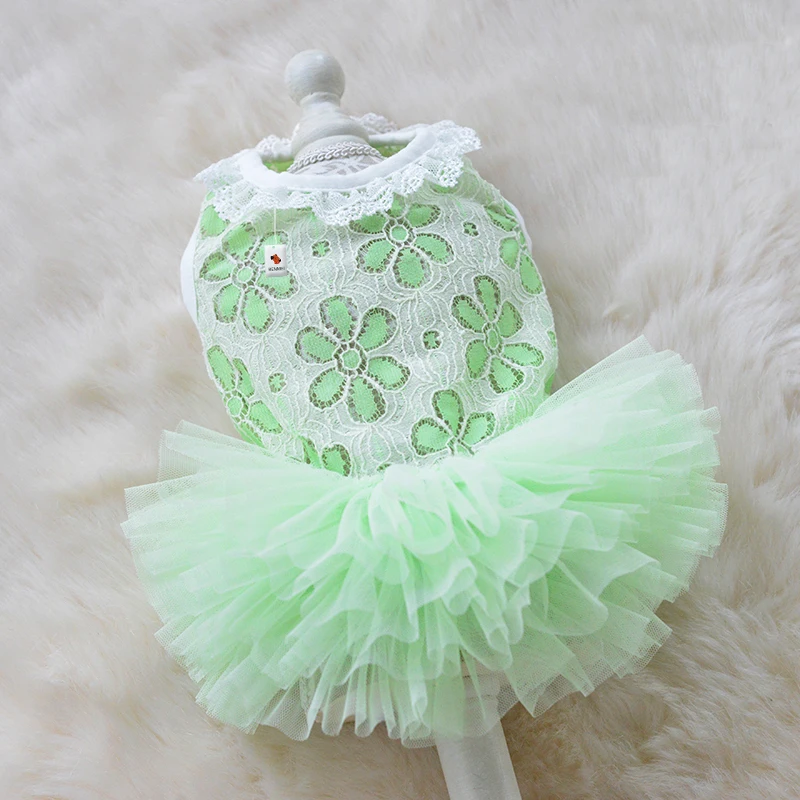 Платье для собак одежда щенков свадебное платье принцессы кружевное Сетчатое