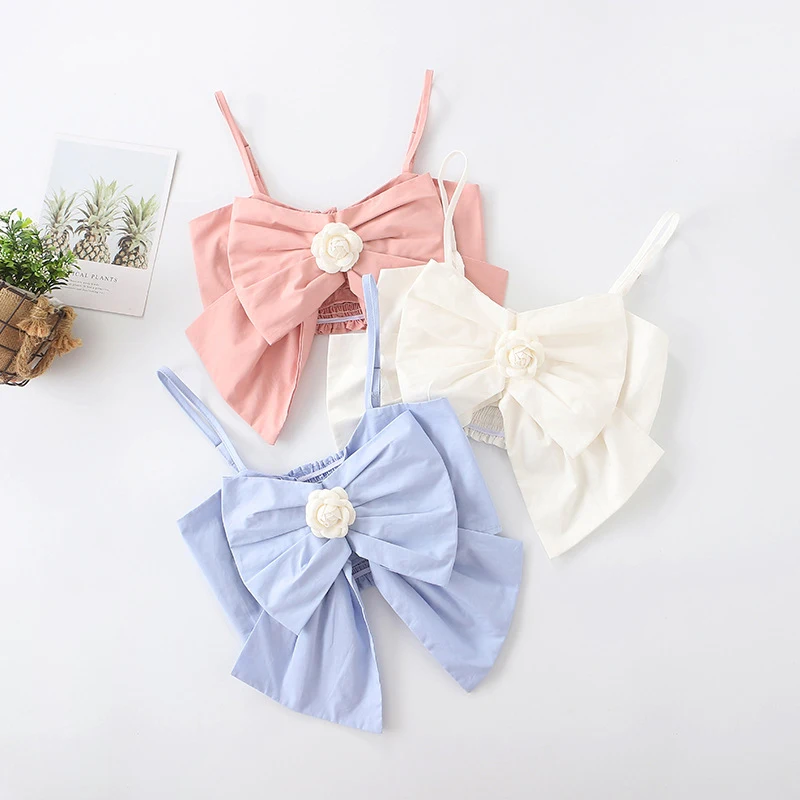 

Women Summer Fashion Sexy Bow Ruched Stitching Camisole Female Bodycon Crop Top Prty Club Streetwear