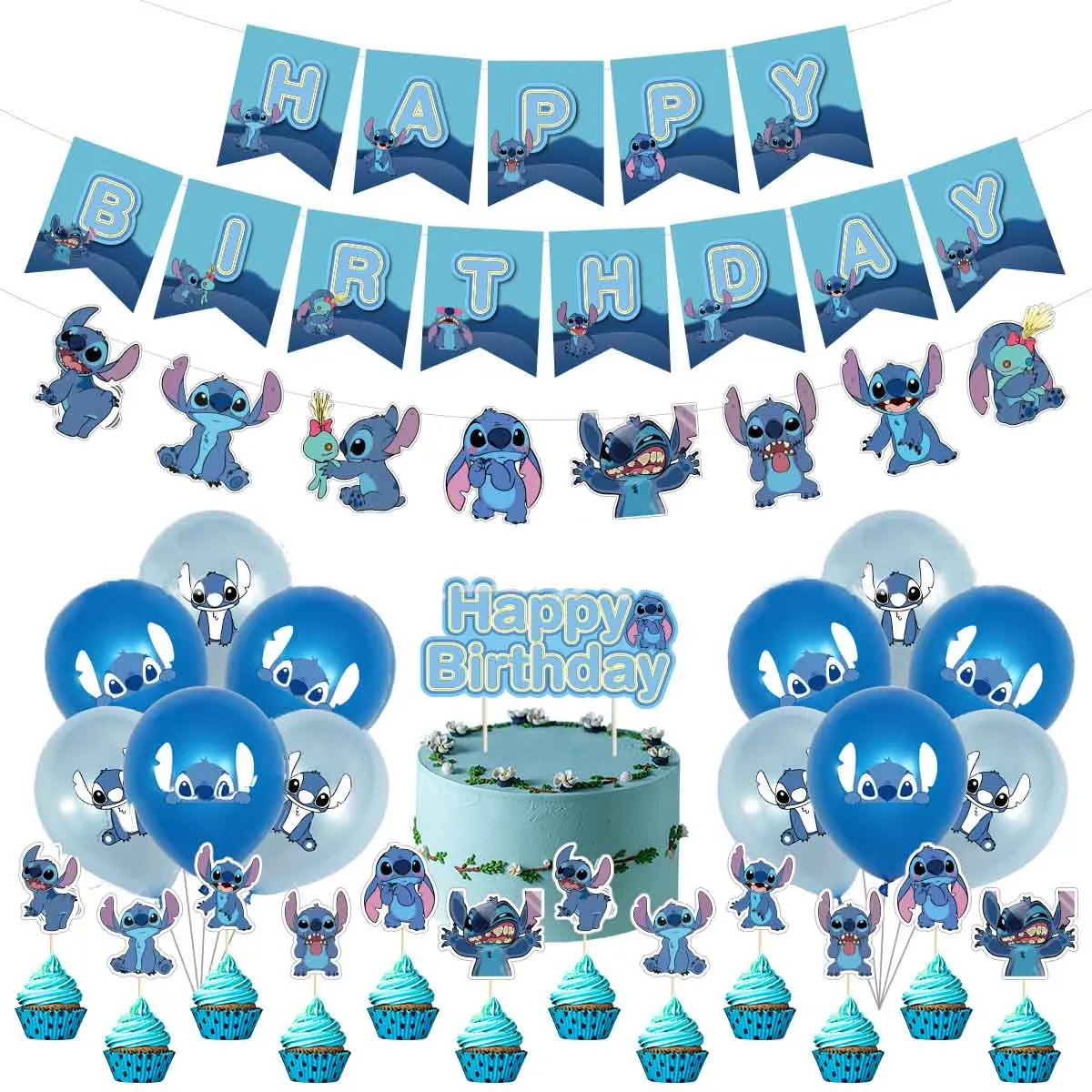 1 Набор сшитых вечерние чных принадлежностей синие сшитые воздушные шары на день