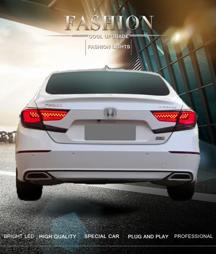 4 шт. автомобильный Стайлинг для Honda Accord задний светильник s- для Accord светодиодный задний фонарь+ сигнал поворота+ тормоз+ задний светодиодный светильник