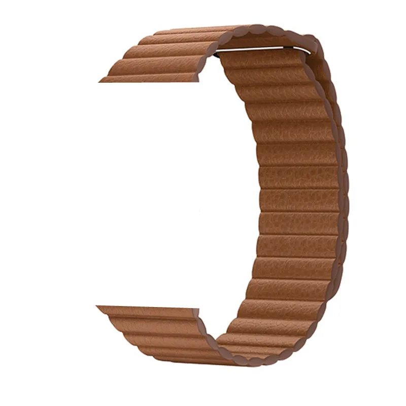 Кожаный ремешок для apple watch, ремешок для apple watch 4, 3, 44 мм, 42 мм, iWatch, ремешок 40 мм, 38 мм, браслет с магнитной застежкой - Цвет ремешка: Saddle brown