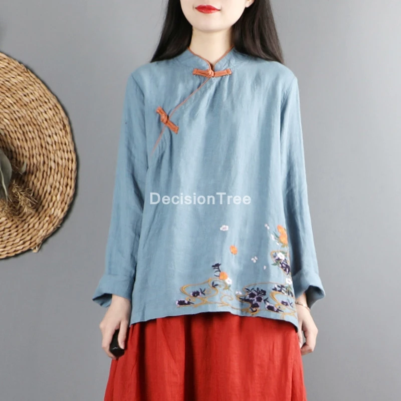 2021 костюм hanfu tang Традиционный китайский язык женская шифоновая блузка с принтом в