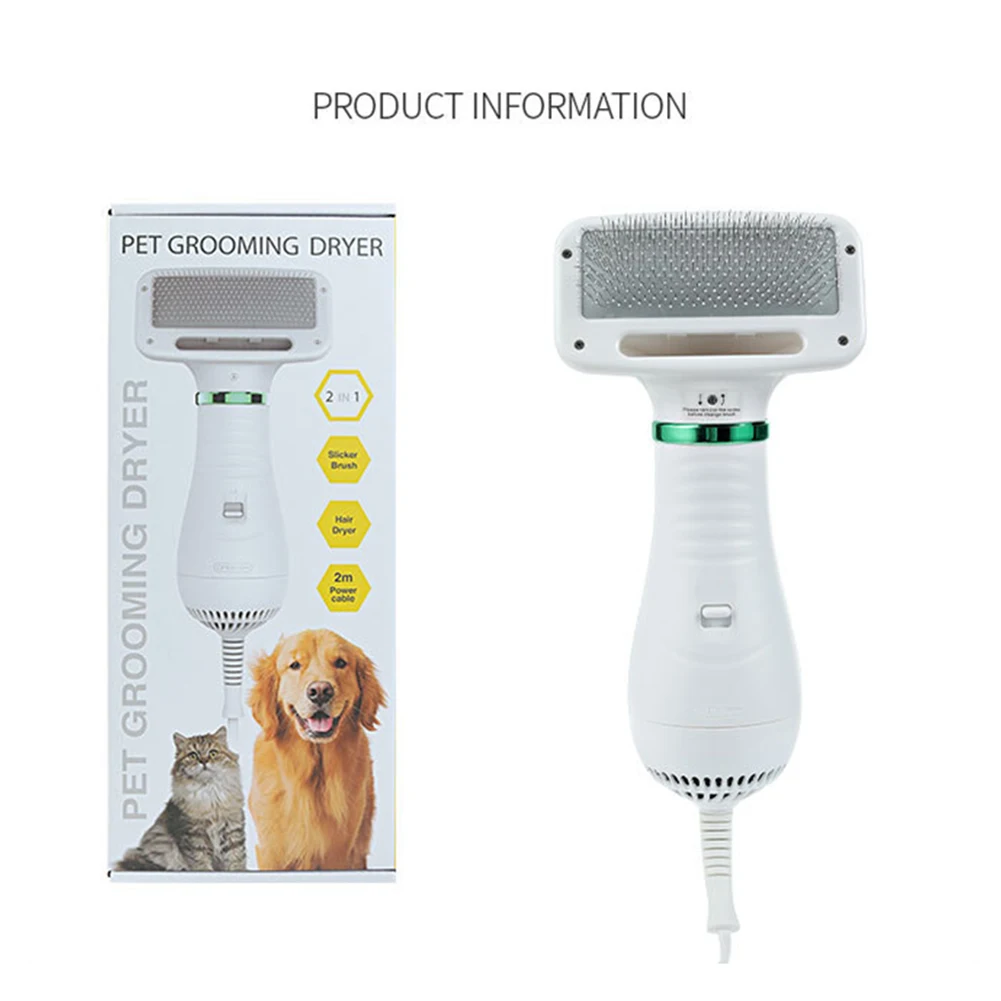 

2 in 1 Dog Fur Blower Low Noise Hair Dryer Household Pet Grooming Comb Hair Dryer for Small Medium Sized Puppy