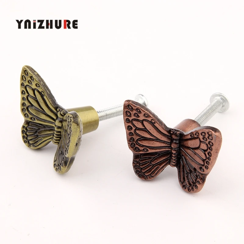 36*31 мм старинная бабочка бронзовая Мебельная ручка ручки для ящиков Кухонный