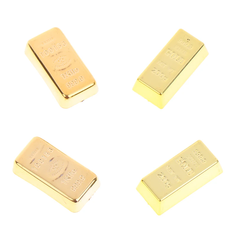 

1/6 Dollhouse Miniature Golden Brick Mini Copper Cash Dolls House Accessories Transaction Bullion Man Gold Brick Accessories