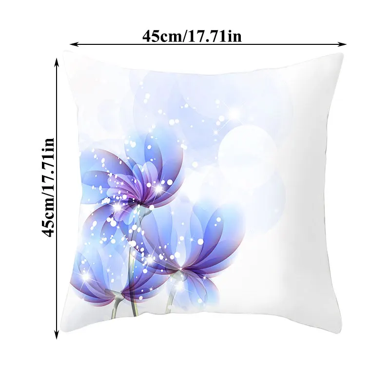 

45*45cm Bloom Flower Printing Series Pillow Covers Washable Colorful Floral Photo Cushion Cover Car Decorative Throw Pillow Case