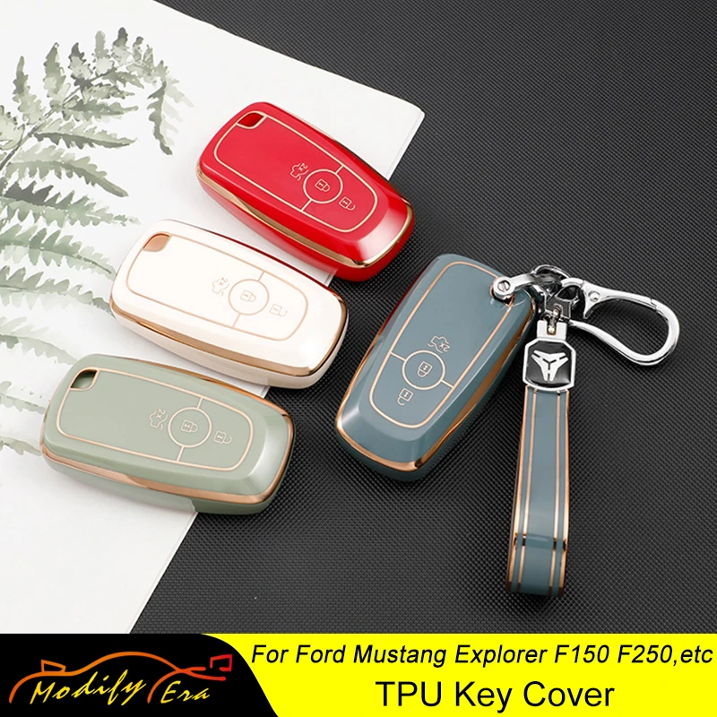 

ТПУ чехол для автомобильного ключа с дистанционным управлением, чехол, держатель, оболочка для Ford Fusion Mustang Explorer F-150 F-250 2017 2018, аксессуары для а...