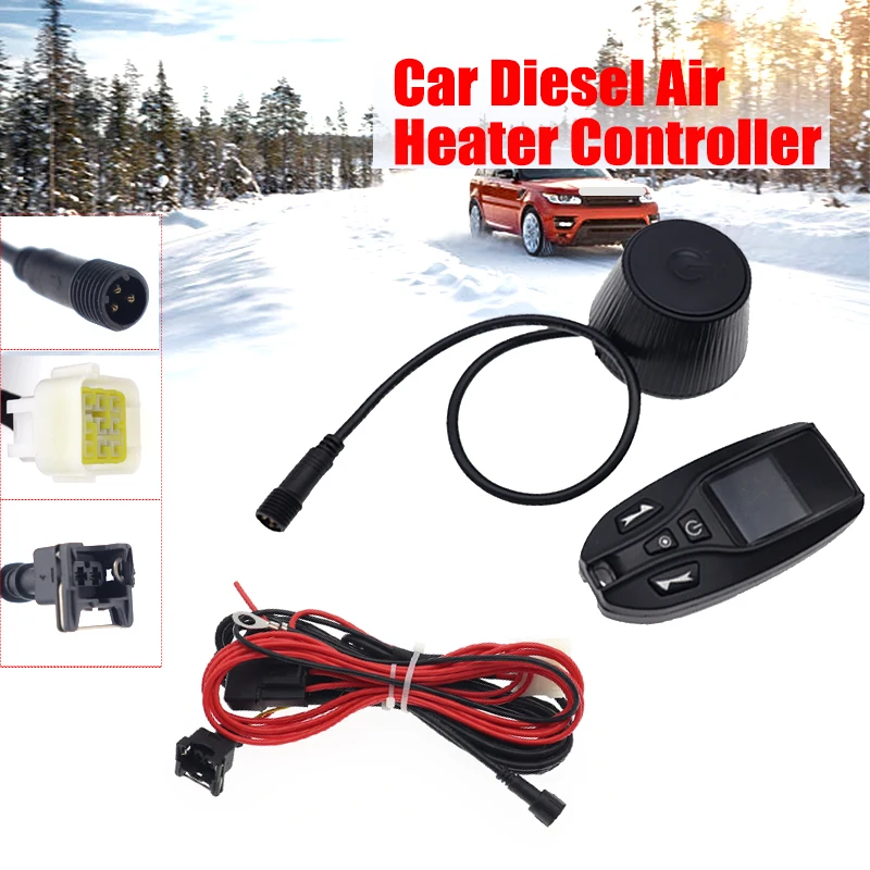 12V 24V Car Truck Air Heater Remote Control LCD Monitor Switch Parking Heater Controller Thermostat For Diesel Heater W/ Harness