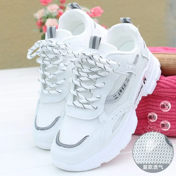 

2021 Summer Women Designer Shoes White Sports Breathable Mesh Platforms Dad Chunky Sneakers Female Filas Tenis Vulcanize Basket