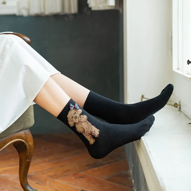 Японские милые носки для женщин и мужчин с животными из мультфильма без пятки