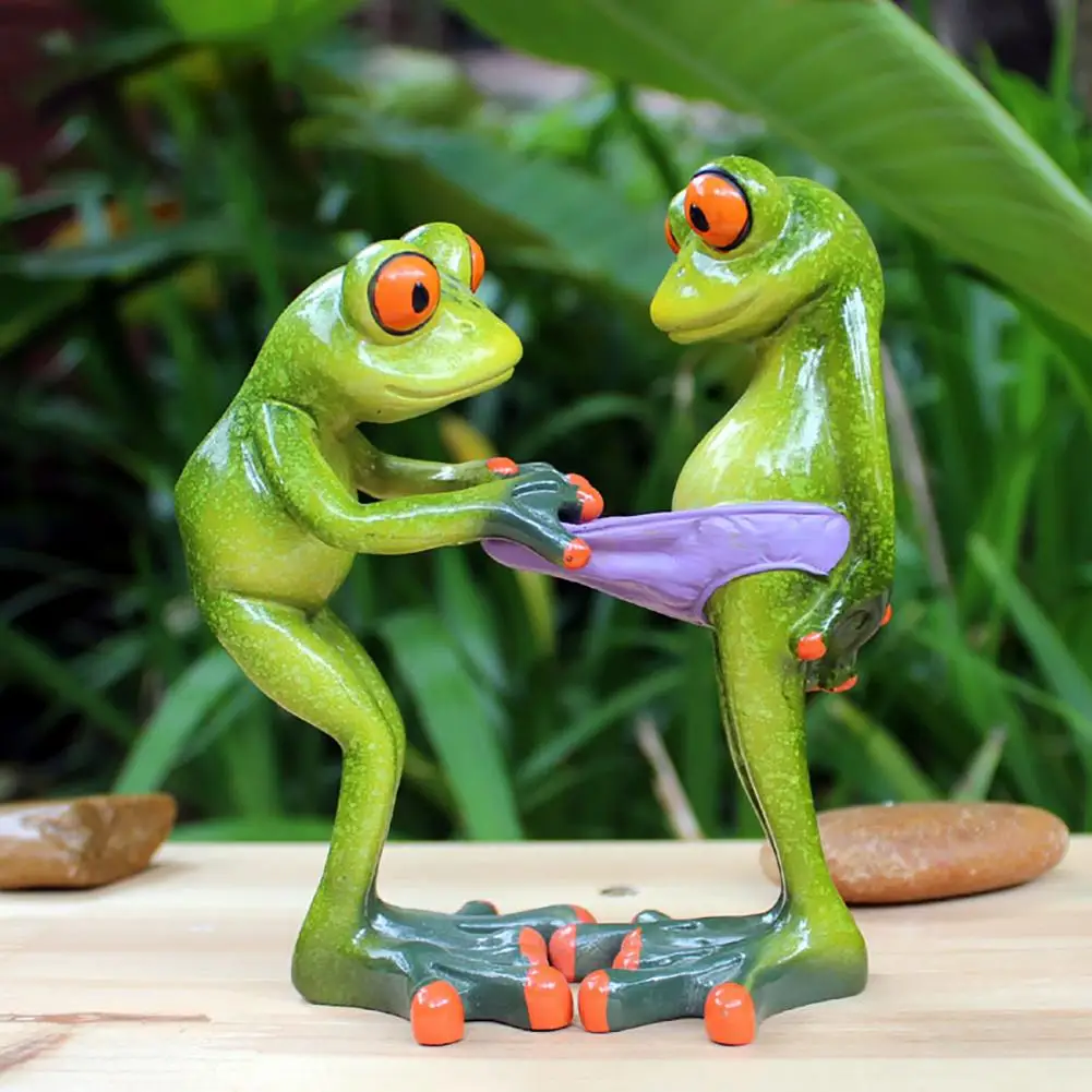 

Frog Ornament Cute Shape Collectible Resin Craft Animal Figurine Garden Yard Frogs Landscaping Stone Ornaments Decoration