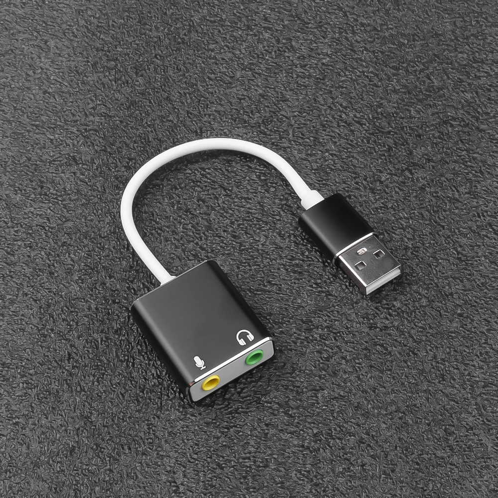 Черный/серебристый/Серый Внешний USB звуковая карта наушников 3D стерео аудио