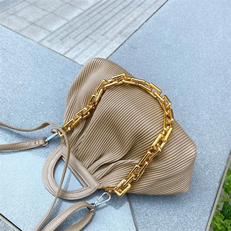 Складные сумки с золотой цепочкой для женщин новинка 2021 роскошные дизайнерские
