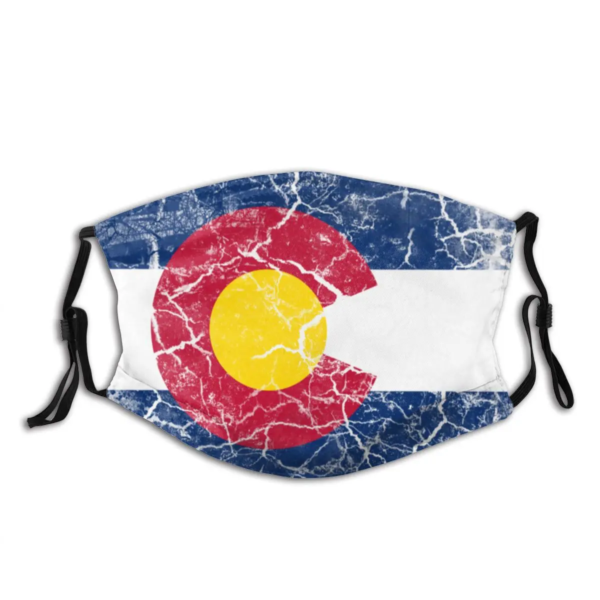 

Colorado State Flag Reusable Trendy Mouth Face Mask with Filter Windproof Cold Proof Polyester Protection Cover Muffle for Adult