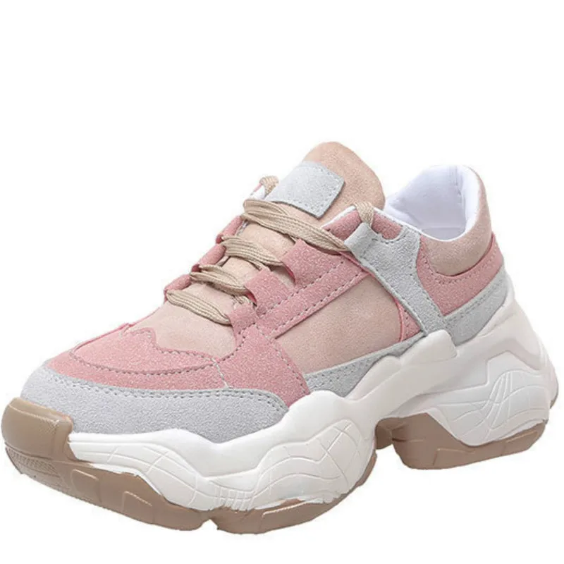 Женские кроссовки на платформе Вулканизированная подошва шнуровке повседневная