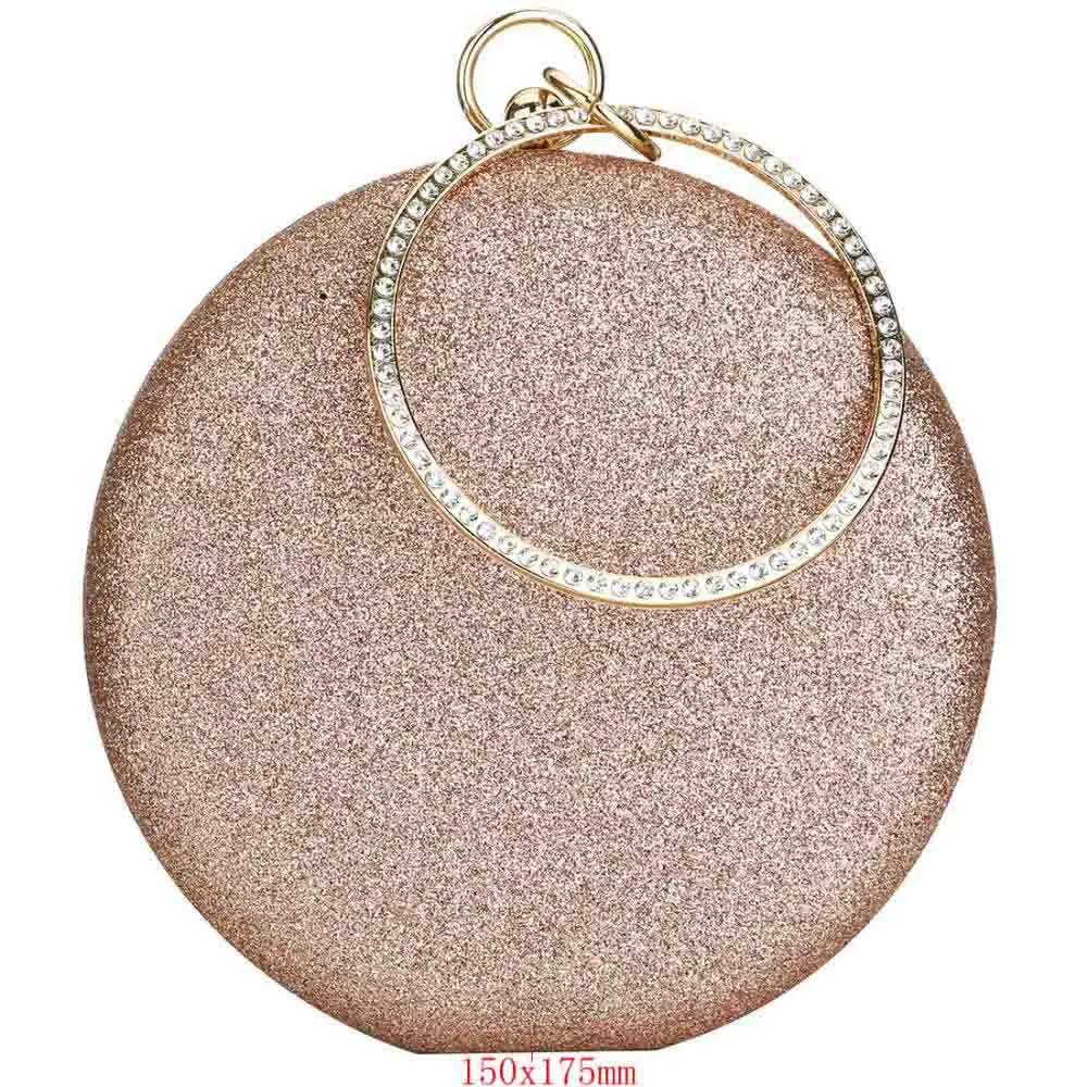 2020 Women Party Bags Wedding Evening Clutch Circular Chain Round Bag Purses Crossbody Shoulder Gold Gillter Handbag | Багаж и сумки