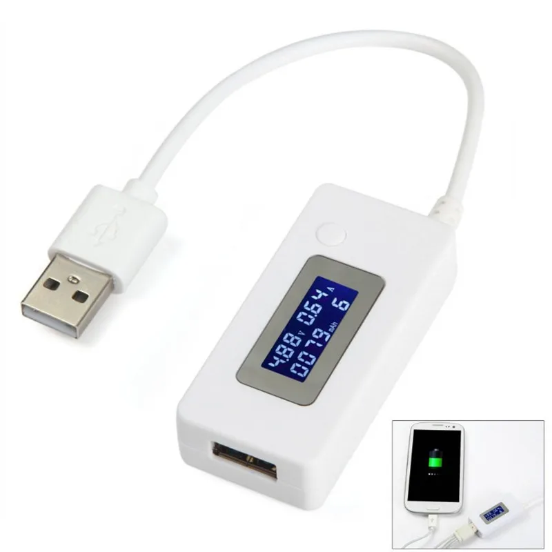 USB ЖК-экран зарядное устройство Тестер портативный монитор банк питания батарея детектор измеритель напряжения тока+ USB разряд нагрузочный резистор