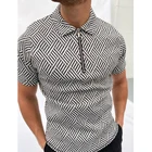 Мужская трикотажная рубашка-поло с коротким рукавом и отложным воротником