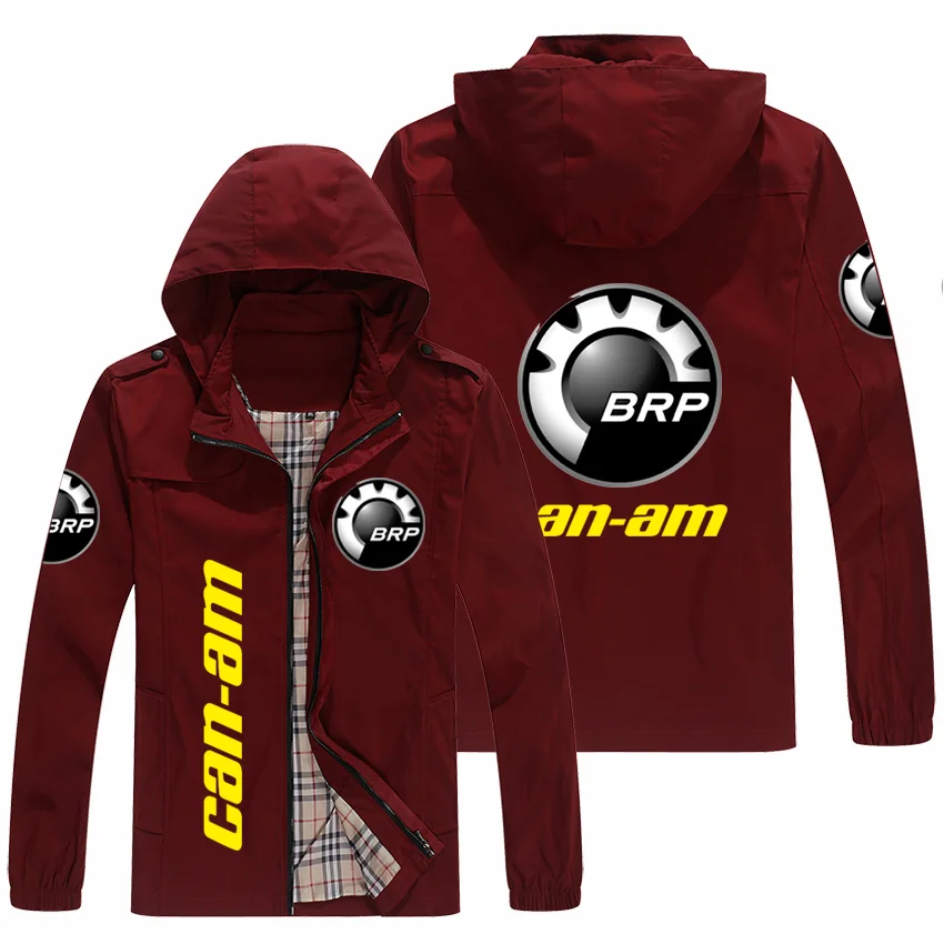 

2021 Men New Spring and Recreation Men and Women Casual Rits Standing Jas Hooded Printing Canam Jacket