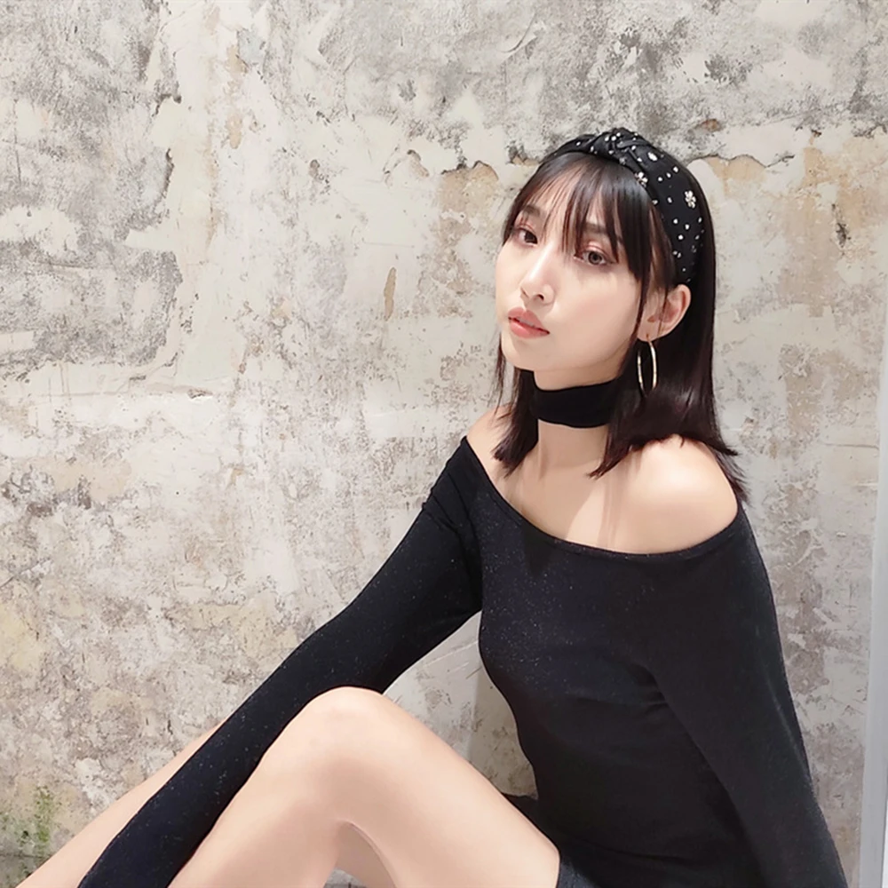 Женская повязка для волос бронзовая расшитая блестками экран пряжа завязывается