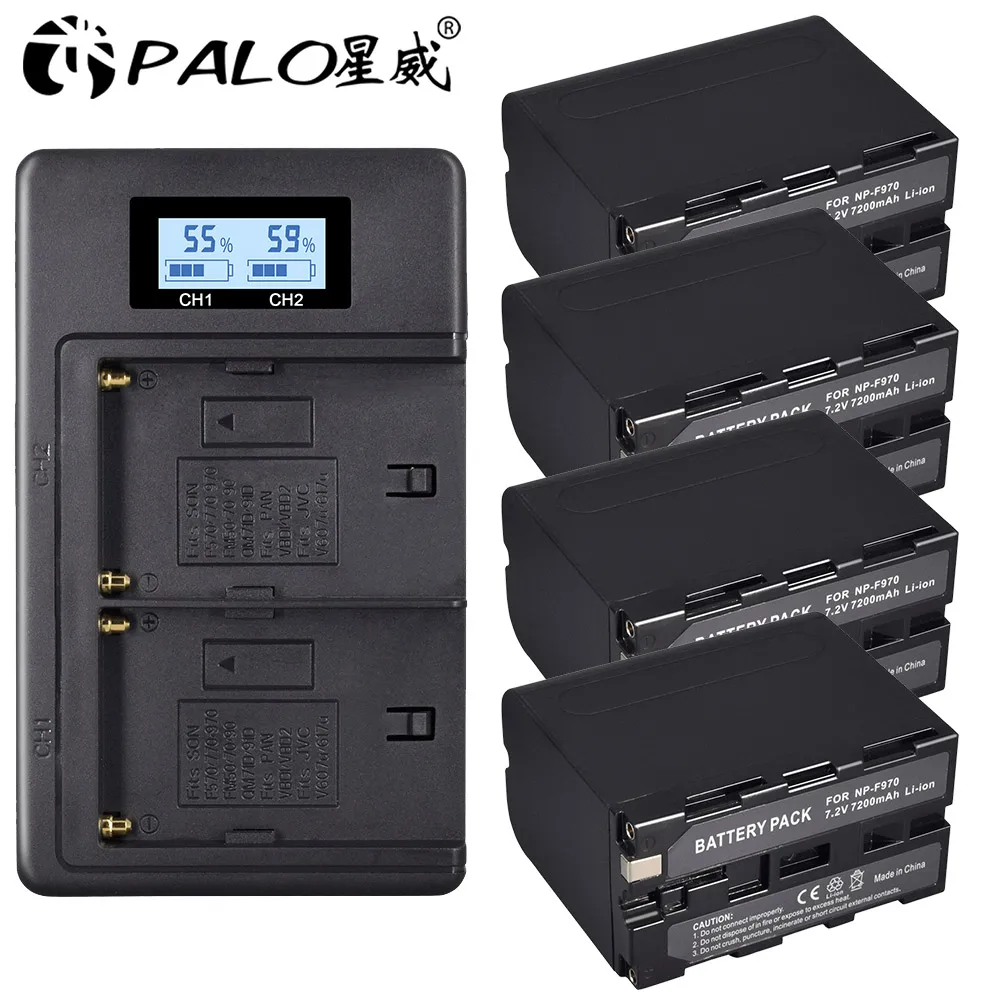 NP-F970-4SUIT 7,2 V 7200 мА/ч, NP-F960 NP-F970 NP F970 NP F960 видеокамеры батареи(4 шт) для sony NP-F550 F770 F750 F960 F970 - Цвет: NP-F970-4SUIT