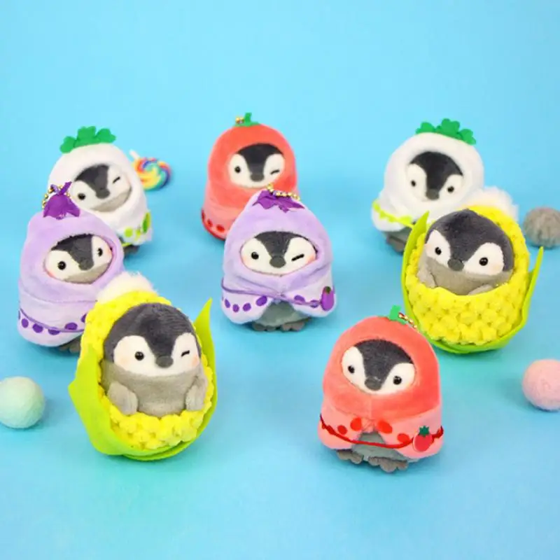 

Кавайная плюшевая игрушка в виде пингвина с положительной энергией, переодевающаяся, овощи и фрукты, кукла, кукла с подвеской, сумка, украше...