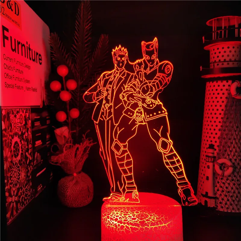 3d лампа JoJo's невероятные приключения аниме светодиодный ночник с сенсорным USB