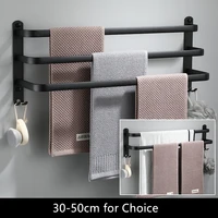 tuqiu towel hanger wall mounted 30 50 cm towel rack bathroom aluminum black towel bar rail matte black towel holder