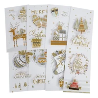 8pcs christmas greeting cards folding card with envelope merry christmas decoration postcard navidad new year gift wrap supplies