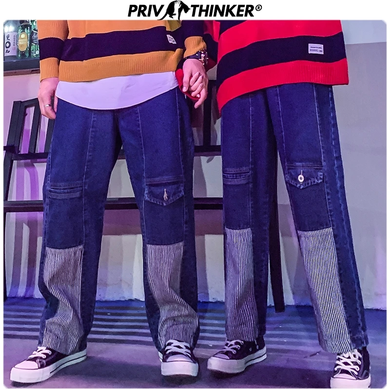 Privathinker, мужские, женские, Ретро стиль, хип-хоп, скейтборд, джинсовые штаны, пара, Япония, свободные, широкие, джинсы, мужские,, Осенние, модные, джоггеры