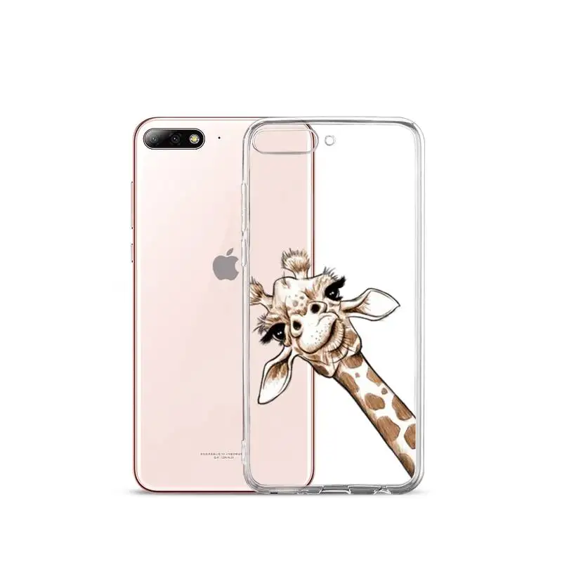 

Cartoon giraffe cute lovely animal Phone Case Transparent for iPhone Samsung A S 11 12 6 7 8 9 10 20 Pro X XS Max XR Plus lite