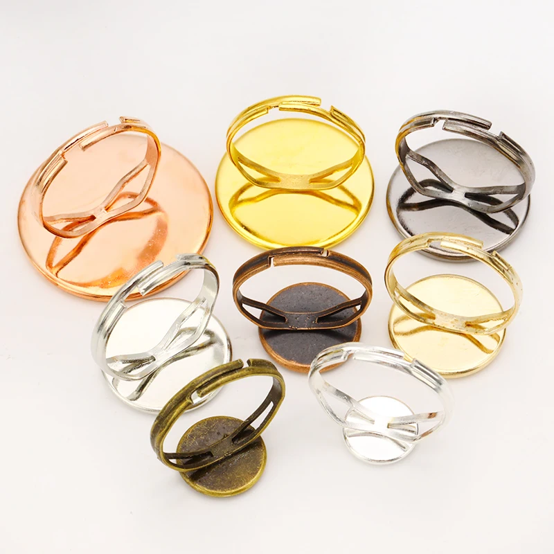 10 шт./компл. пустой основание кольца Стекло кабошоны комплекты с камеями лоток