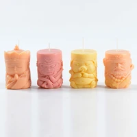 3d silicone candle molds round cylinder shape aromatherapy wax moulds chinese style craft soap tool