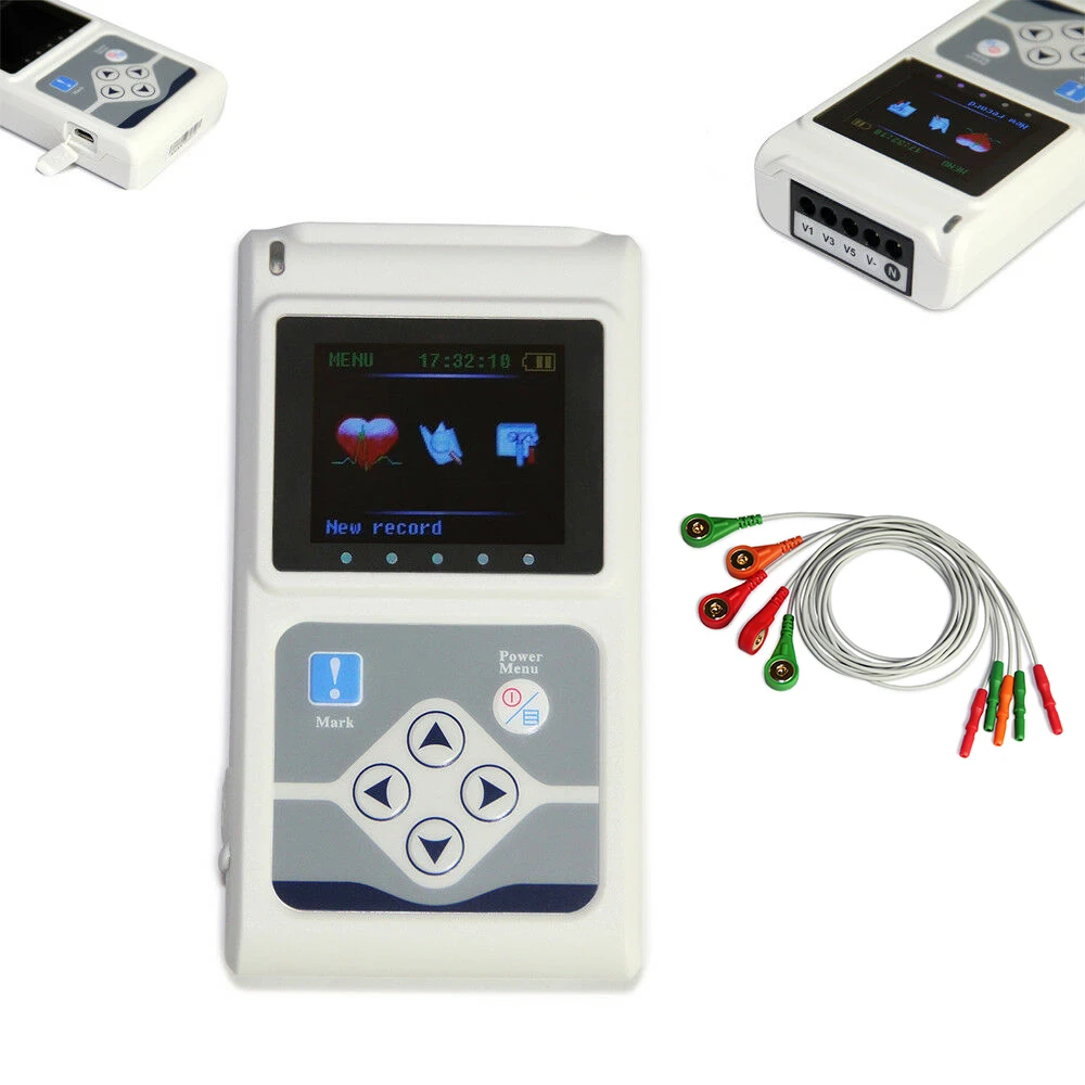 Переносной электрокардиограф TLC9803 динамический аппарат ЭКГ 3 ведущих ручной