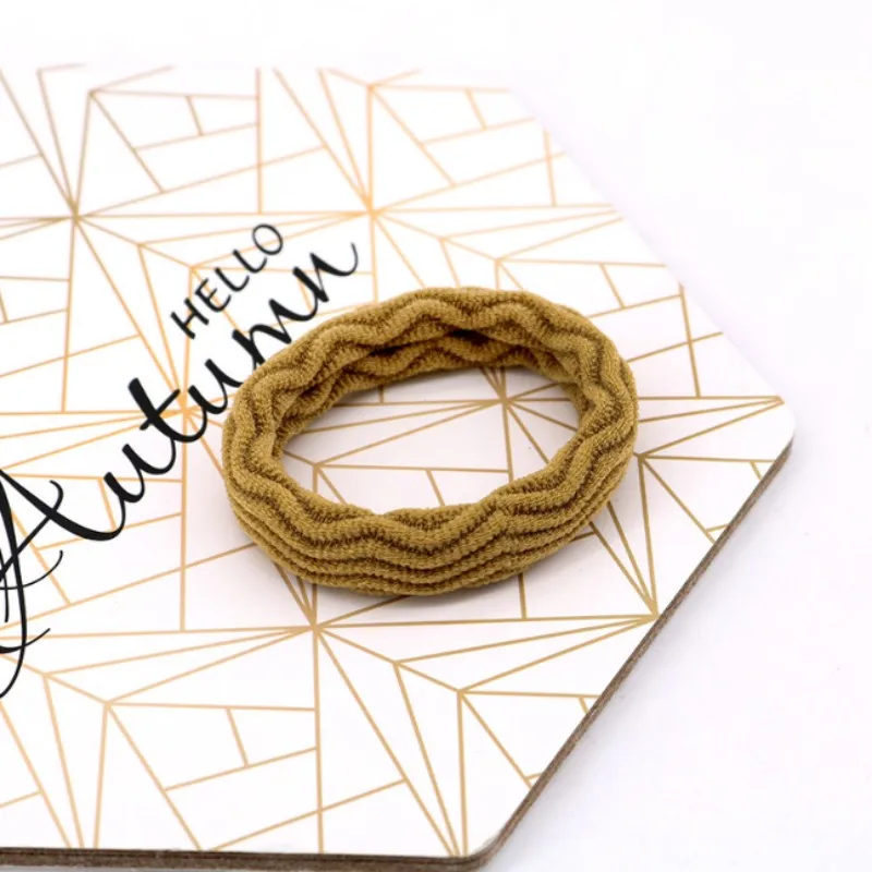 Yellow 5Pcs 5 шт., корейская мода, волнистые эластичные резинки для волос, резинки для волос, лента для волос, веревка для женщин, девушек, конский хвост, держатель - Окраска металла: Yellow 5Pcs