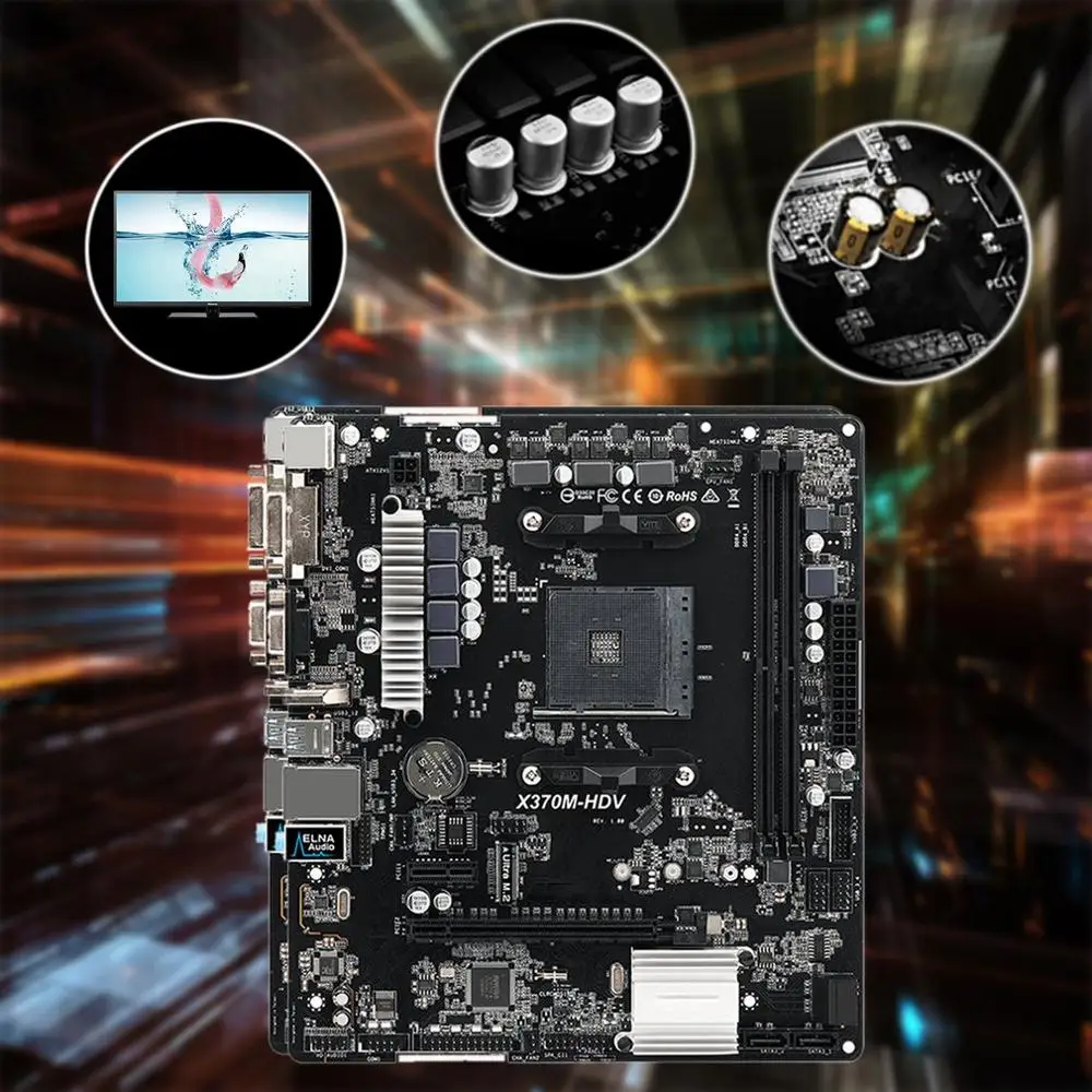X370M HDV материнская плата компьютерного процессора для Intel 13gpu Mining