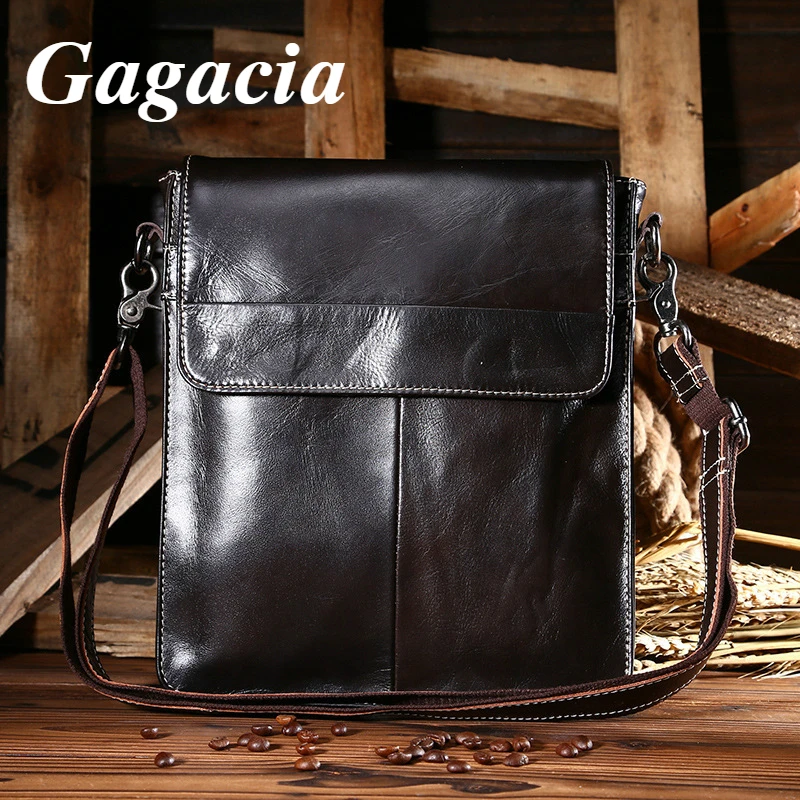 

Gagacia New Men's Shoulder Bag Genuine Leather Business Male Bags Casual Crossbody Messenger Man's Bag Large Capacity Briefcase