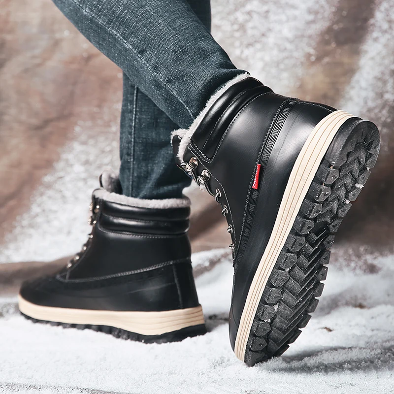 

Men Sneakers Casual Winter Snow Boots Men Plus Cotton High Top Sneakers Waterproof Footwear Bottes Pour Hommes Ankle Boots Men