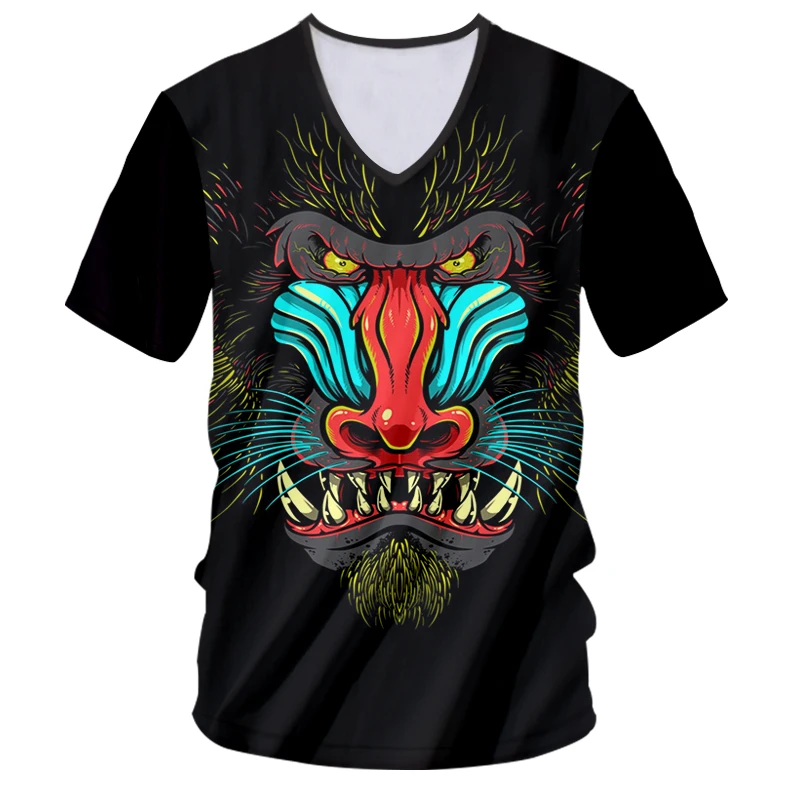 

Новинка, европейский размер, мужские Забавные футболки IFPD с 3D рисунком животных, орангутана, с коротким рукавом, топы, обезьянка, яркий Разме...